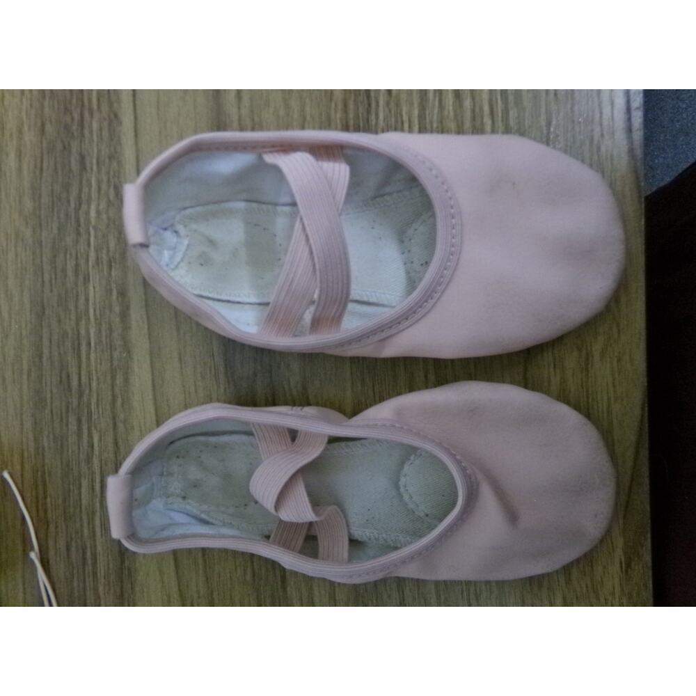 Dance Ballet Shoes Stelle 12M Child Canvas Split Sole Cross Straps Pink